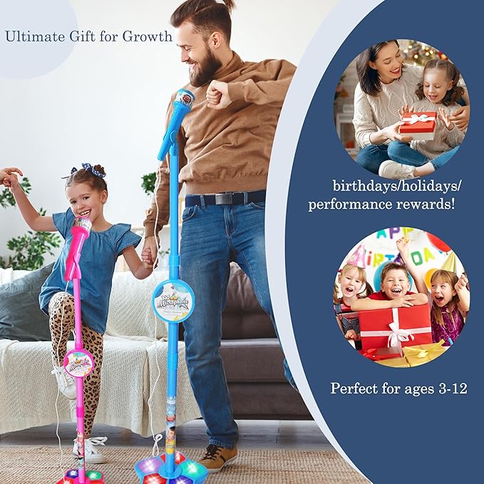 🎅LAST DAY SALE 52% OFF!!🌲Microphone Toy, Karaoke Machine Toy with Light