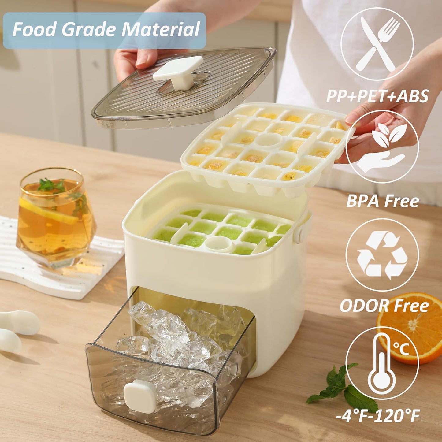 🔥Summer Hot Sale 50% Off🧊Portable Ice Maker with Lid and Storage Box (48 cubes).