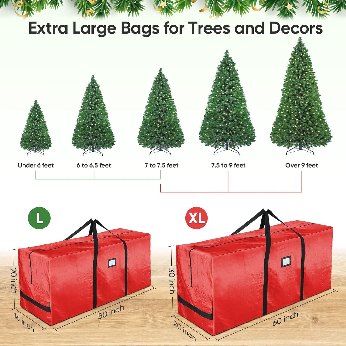 🔥 57% OFF! 🎅🎄👜Waterproof and Durable Christmas Tree-Shaped Storage Bag – practical, durable, and perfect for storing your decorations ✨❄️🎁