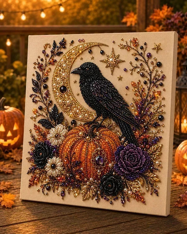 👻✨🎃 Halloween Pearl Painting Kit – 5D DIY Beaded Art Craft Set with Full Tools ✨ | Spooky Pumpkin, Witch & Black Cat Design 🕯️ | Festive Wall Decor & Unique Gift for Adults & Teens 🎁