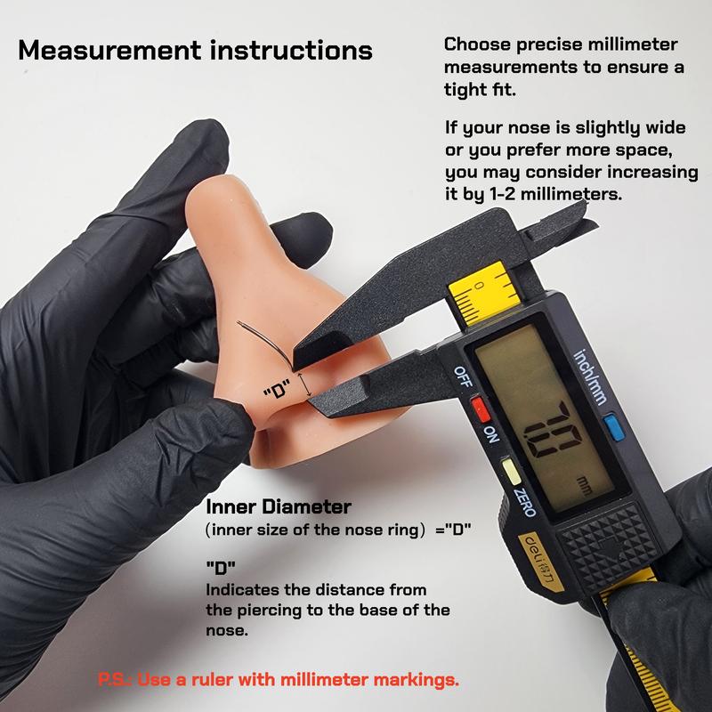 🔥New Hot Selling❤️‍🔥 7-pack affordable set 18G (1.0 mm) 8 mm horseshoe nose ring with internal thread and decorative stones 💎