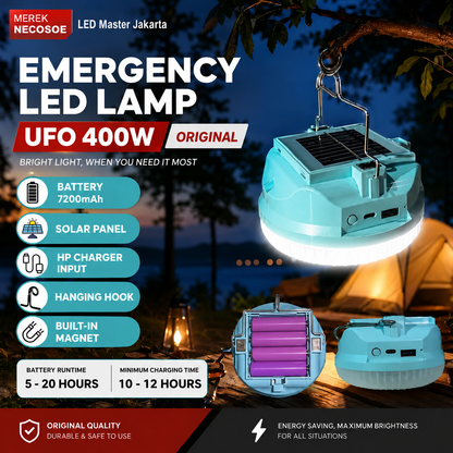 GENUINE (Real 7200mAh battery) 400W UFO LED emergency light