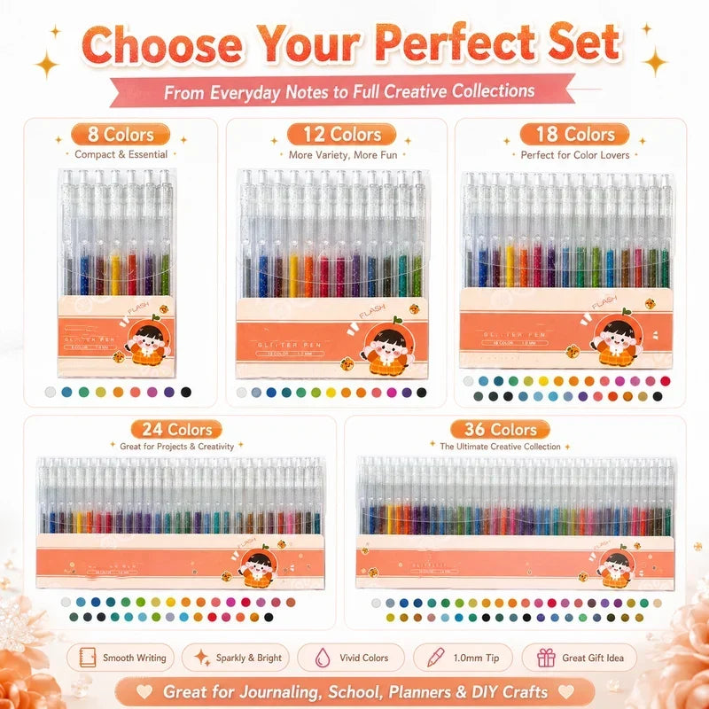 🔥LAST DAY SALE ONLY ￡8.99!!✨50K+ SOLD!🎁Glitter Gel Pen Set