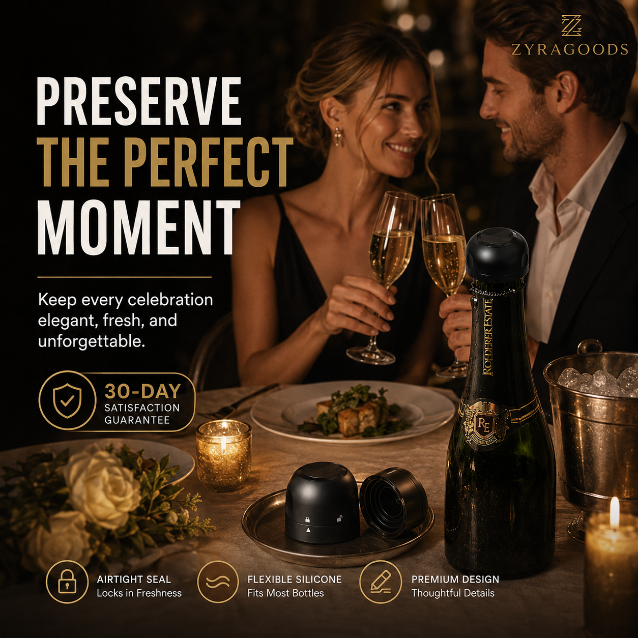 🎄 Silicone seal for wine/champagne bottles – The perfect Christmas accessory 🥂