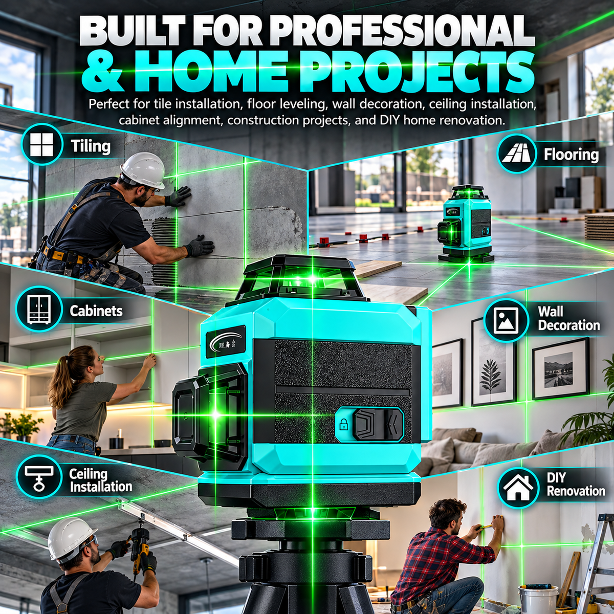 Outdoor 360 degree Laser Level  for Construction Tiling