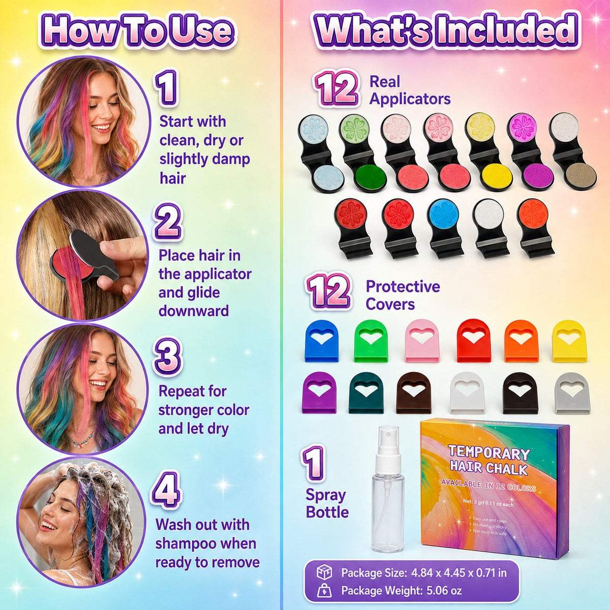 🎁2026 New Arrivals 50% OFF💥12-Color Temporary Hair Chalk Applicator Set