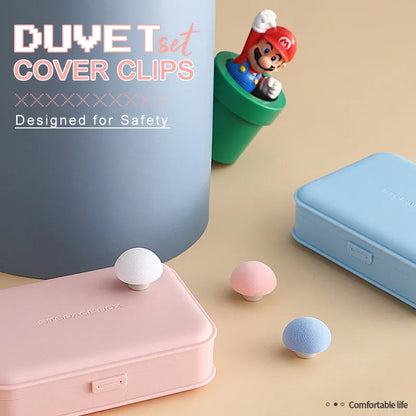 🥳HOT SALE🥳💞50K+ SOLD! Duvet Clips – From £3.99! Skin-friendly, secure & multi-use. Tidy bed – grab yours! ✅