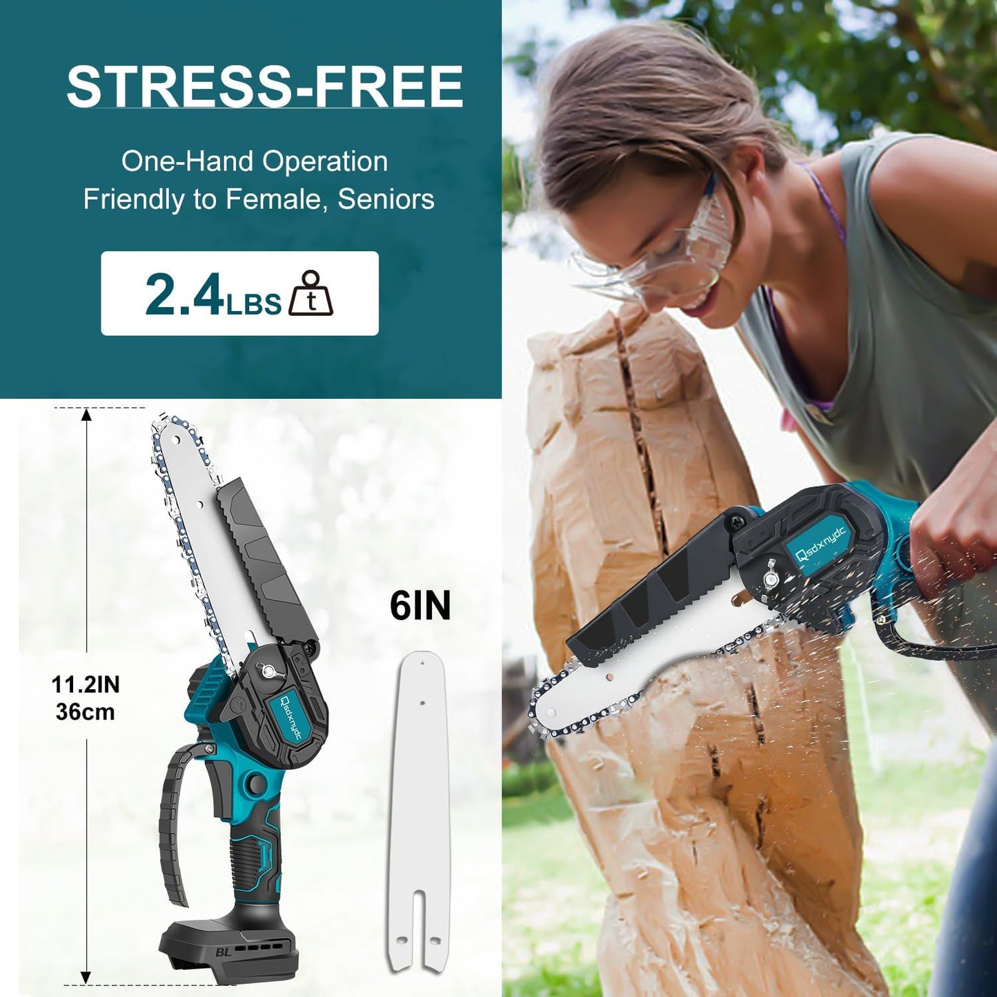 ⚡56% OFF NOW ! 🌳6-inch Cordless Mini Chainsaw with 2 Batteries🌲