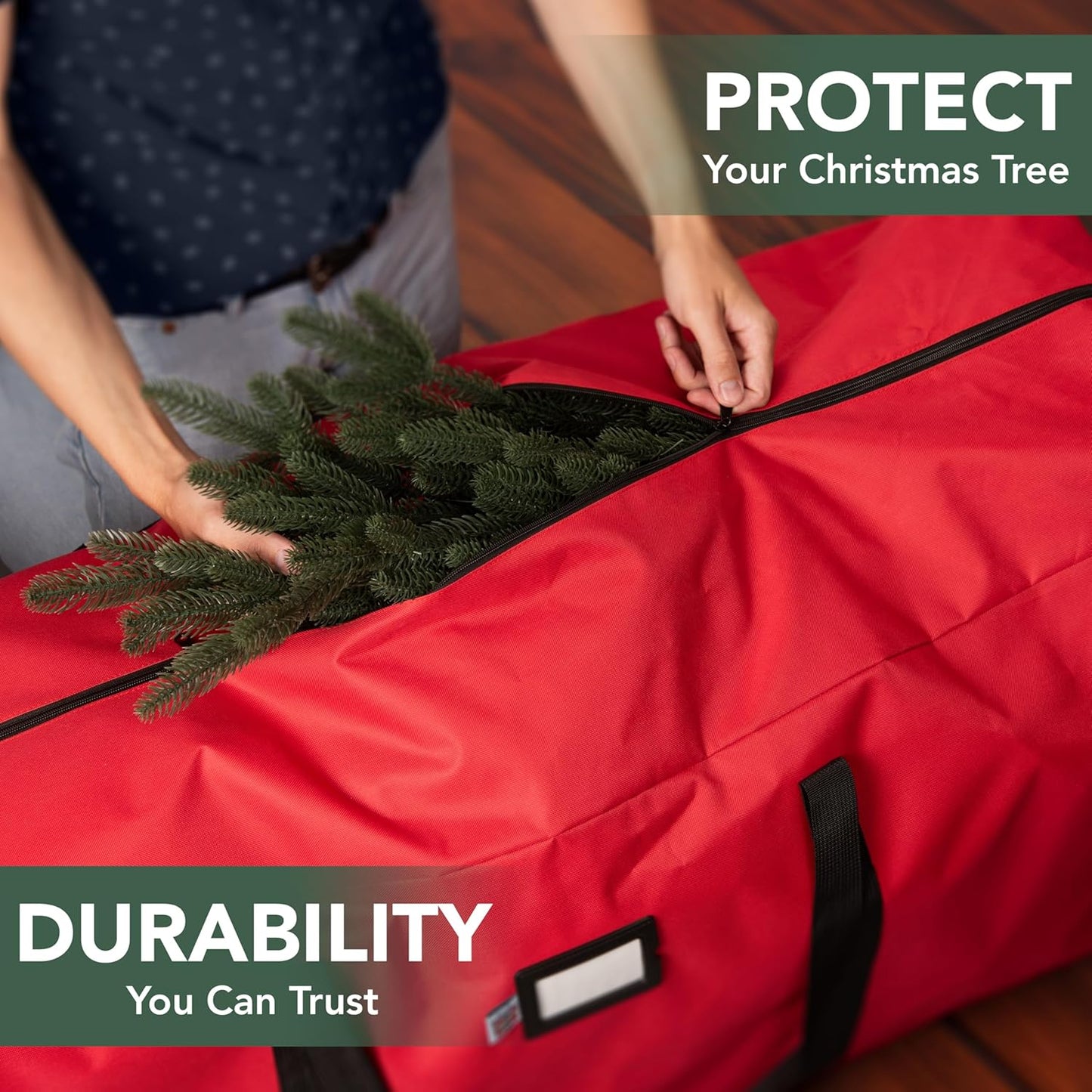 🔥 57% OFF! 🎅🎄👜Waterproof and Durable Christmas Tree-Shaped Storage Bag – practical, durable, and perfect for storing your decorations ✨❄️🎁