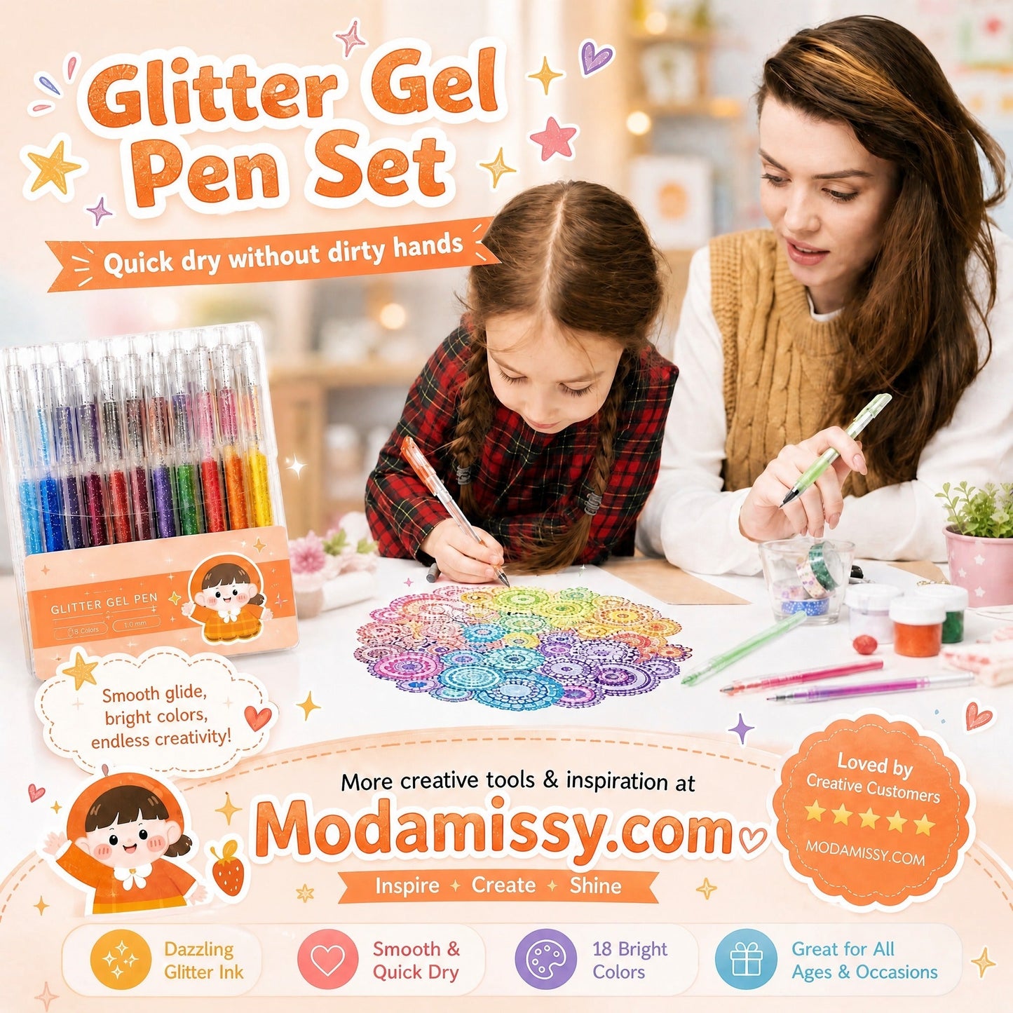 🔥LAST DAY SALE ONLY ￡8.99!!✨50K+ SOLD!🎁Glitter Gel Pen Set