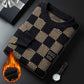 🔥New Year Promotion🔥Men's Checkered Printed Mock Neck Thickened Pullover Sweater