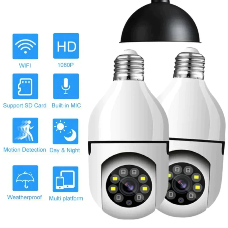 💡【Wireless WiFi Light Bulb Camera】— Turn it off and it's a light bulb; turn it on and it's your personal security guard—a guardian hidden within the light! 🔒✨