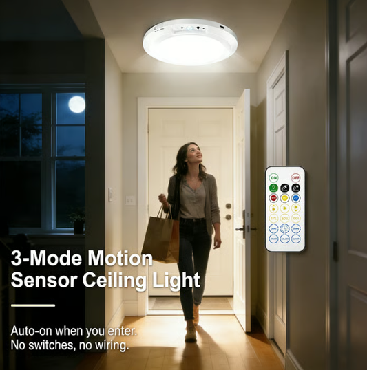 💥Big Sale-50% Off💡Rechargeable Motion Sensor Ceiling Light with Remote
