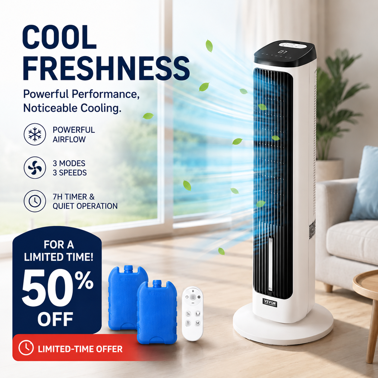 💸 Budget-Friendly AC Alternative! 💸 Why spend a high price on AC when you can get this quiet, bladeless fan for half price? 🤯