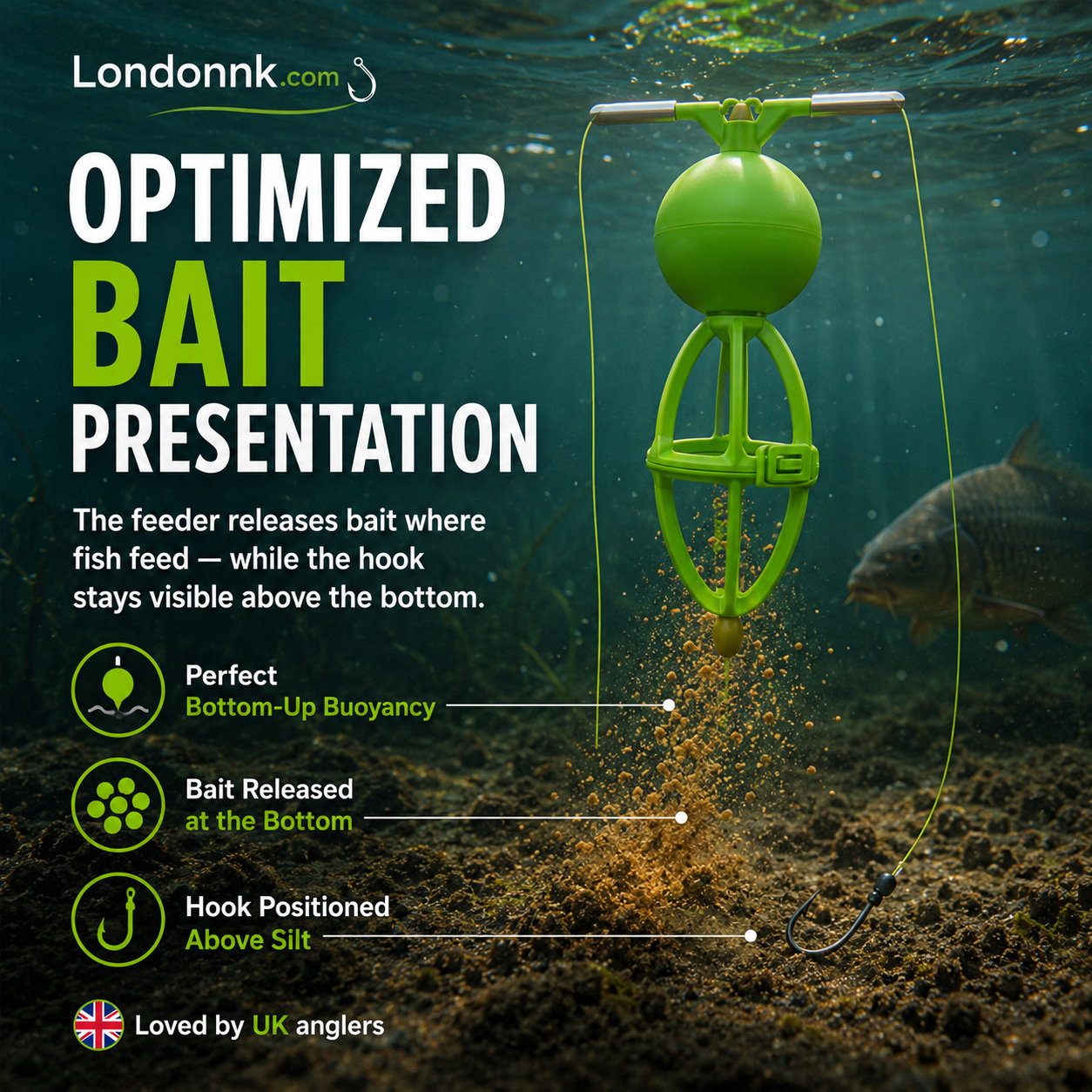 Tangle-Free Bottom-Up Feeder Basket Fishing System