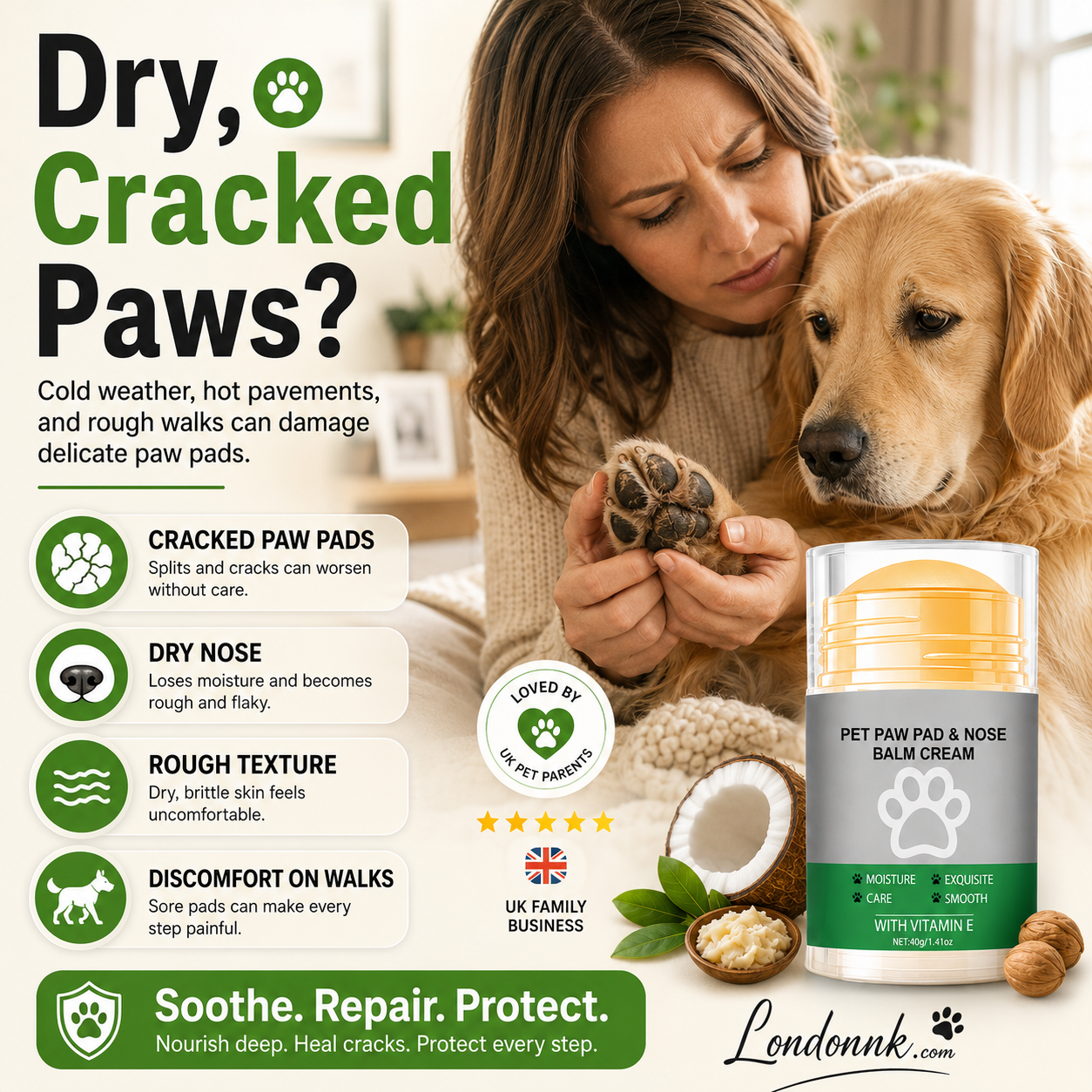 💥Buy 3 Get 2 Free！🐈🐕Your furry friend's paws deserve care！🐾Moisturizing Pet Paw Balm Stick
