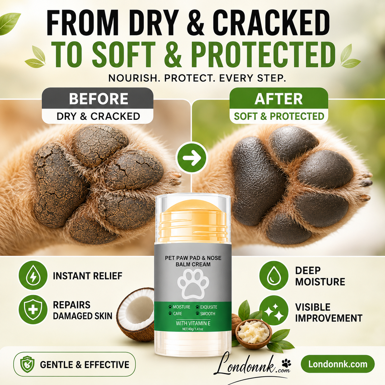💥Buy 3 Get 2 Free！🐈🐕Your furry friend's paws deserve care！🐾Moisturizing Pet Paw Balm Stick