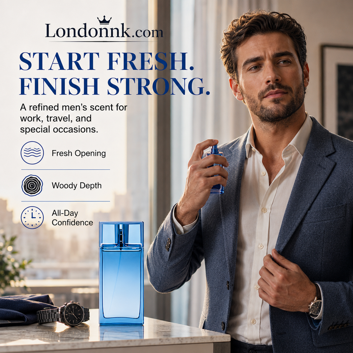 💗LAST DAY SALE 50% OFF⚡50K+ SOLD💕Eau de Parfum for Men 90 ml | Long Lasting Fresh Citrus & Aquatic Perfume Spray | Arabic Luxury Fragrance for Him | Best Men’s Perfume Gift | Everyday Wear Masculine Scent