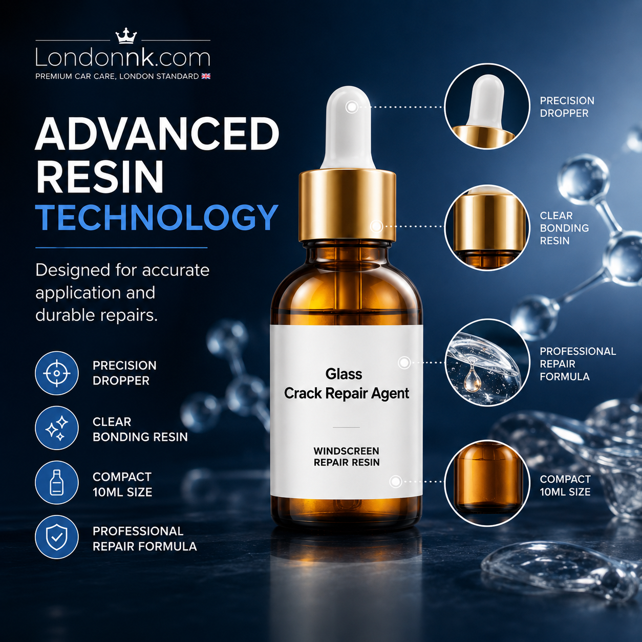 🏭Direct from glass factory, Buy 3 Get 2 Free！💦One drop fixes all glass cracks！🚗Glass Crack Repair Agent