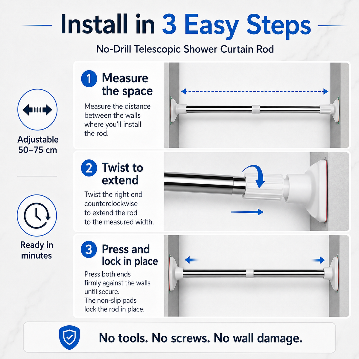 🥳HOT SALE🥳💞10K+ SOLD! Telescopic Rod – From £10.99! Adjustable, no-drill & anti-rust. Maximize space – grab yours! ✅