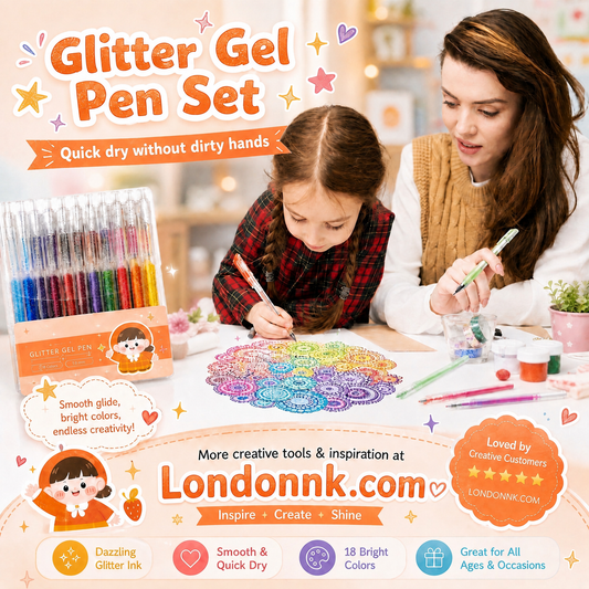 🔥LAST DAY SALE ONLY ￡5.99!!✨50K+ SOLD!🎁Glitter Gel Pen Set