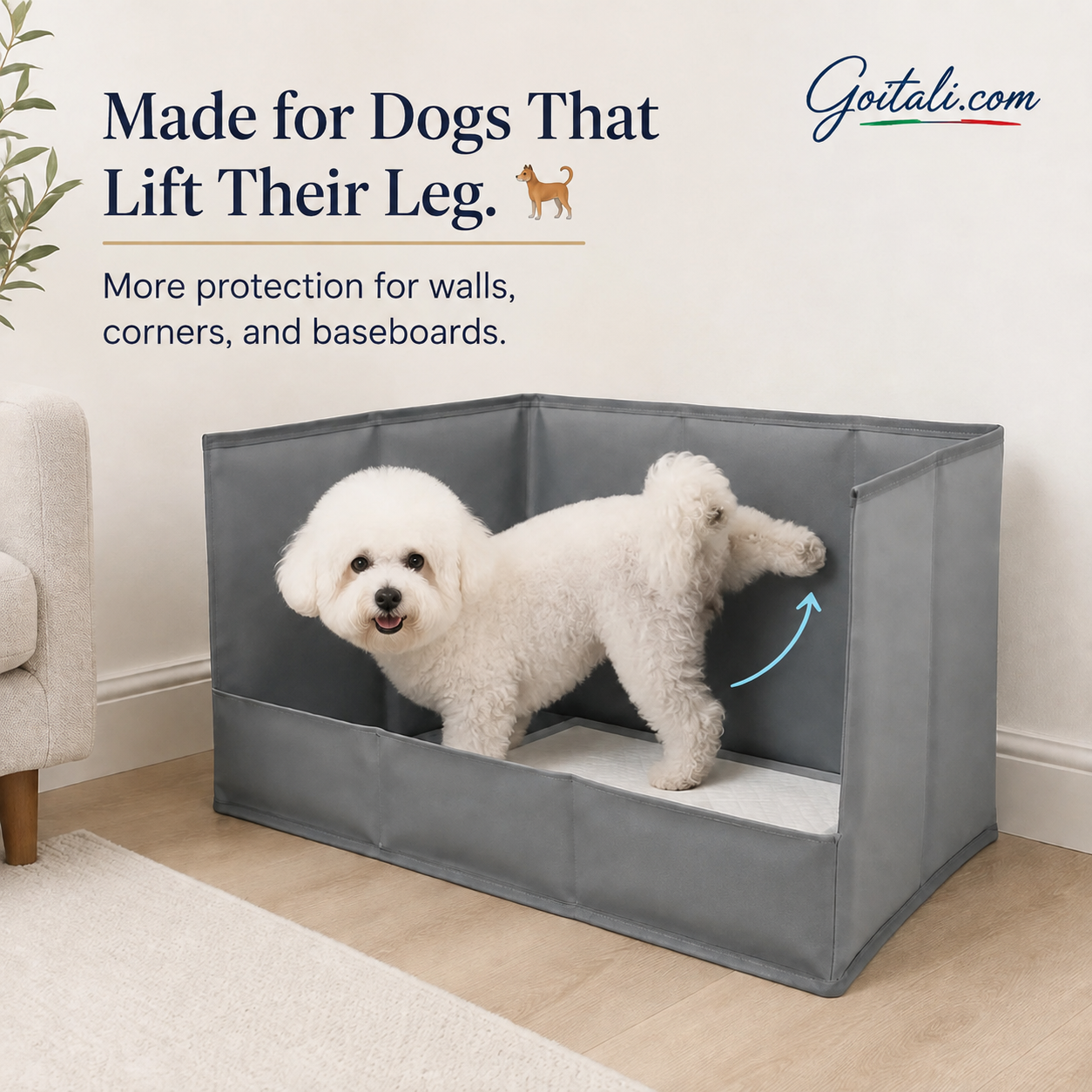3-Wall Anti-Splash Dog Toilet – Protects Floors & Walls, Foldable, Space-Saving ✨