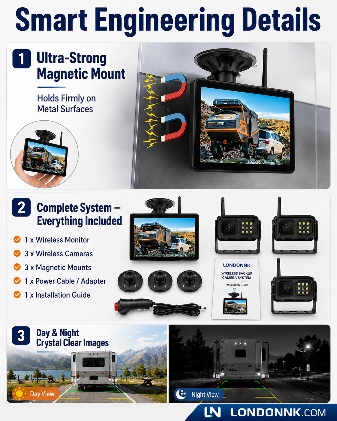 🔥🎁New 50% DISCOUNT🔥Wireless rear camera system in 1080p H