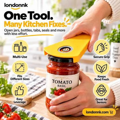 🥳HOT SALE🥳💞50K+ SOLD! Multi-Opener! Opens 6 lid types, non-slip & easy grip. Effortless opening – grab yours! ✅