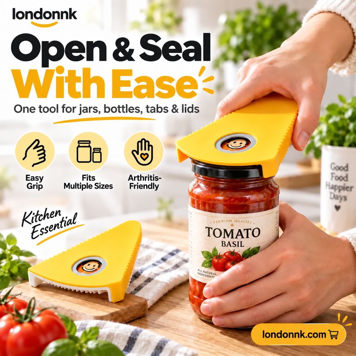 🥳HOT SALE🥳💞50K+ SOLD! Multi-Opener! Opens 6 lid types, non-slip & easy grip. Effortless opening – grab yours! ✅