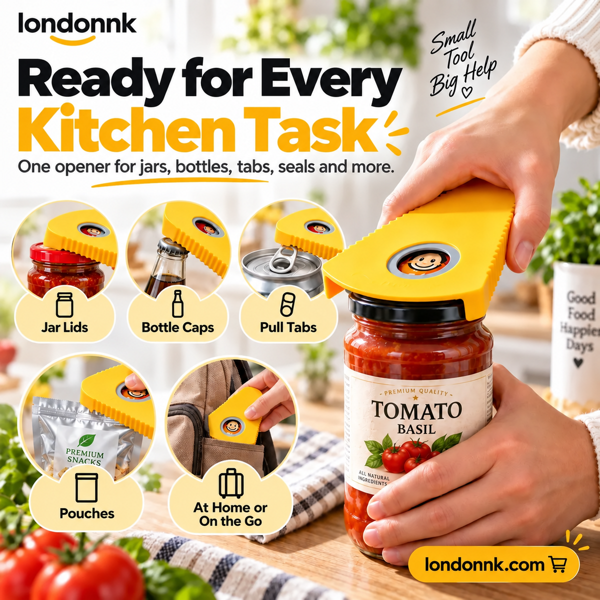 🥳HOT SALE🥳💞50K+ SOLD! Multi-Opener! Opens 6 lid types, non-slip & easy grip. Effortless opening – grab yours! ✅
