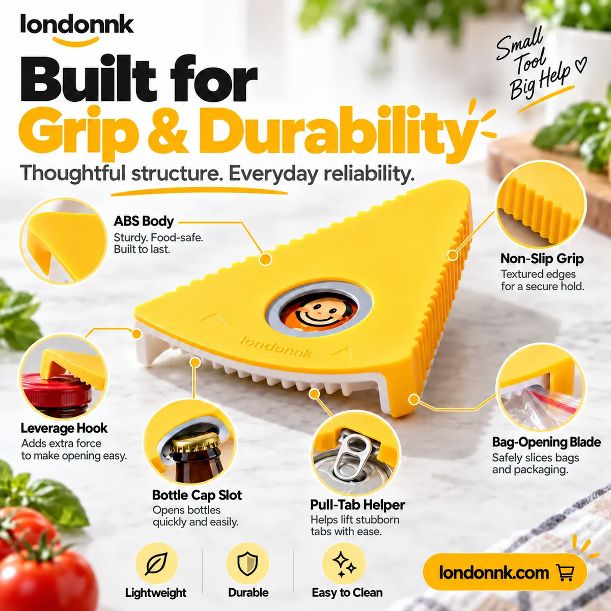 🥳HOT SALE🥳💞50K+ SOLD! Multi-Opener! Opens 6 lid types, non-slip & easy grip. Effortless opening – grab yours! ✅