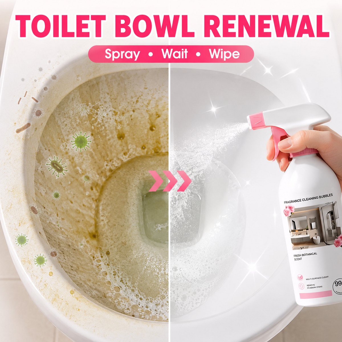 ❄️Summerfresh 50% OFF!✨Bathroom Limescale & Mould Stain Cleaner – Multi-Surface Spray