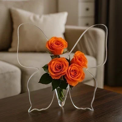 🦋 Save 50%! 💐 Butterfly Vase – Transparent, decorative & elegant ✨