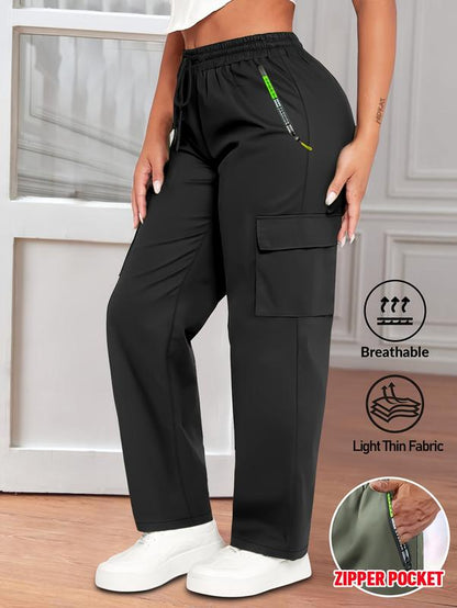 ✨New Arrival 49% OFF🔥 2-Pcs Women's Work Pants - Non-Stretch Full-Length Trousers, Adjustable Drawstring Waist for Gym/Outdoor/Daily Wear