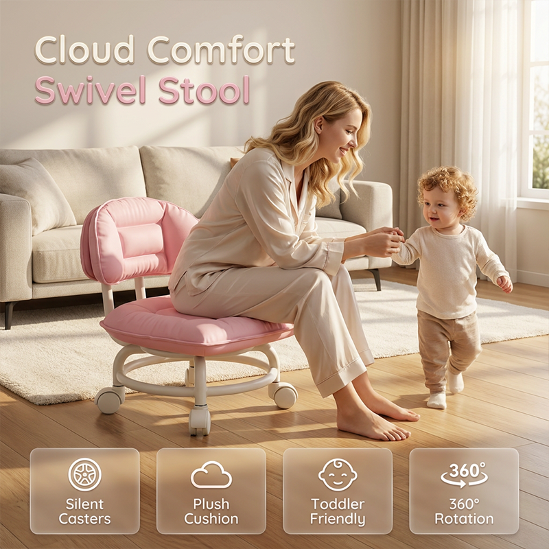 📢📢50% OFF !! ⏰Rolling Low Stool with Backrest⚙️🪑