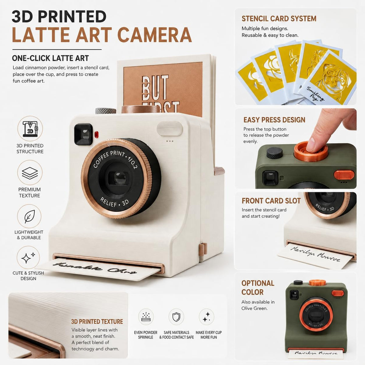 ☕🎄 Christmas Gift for Coffee Lovers – 3D Latte Art Stencil Camera | Fun UK Coffee Art Maker ✨🎁