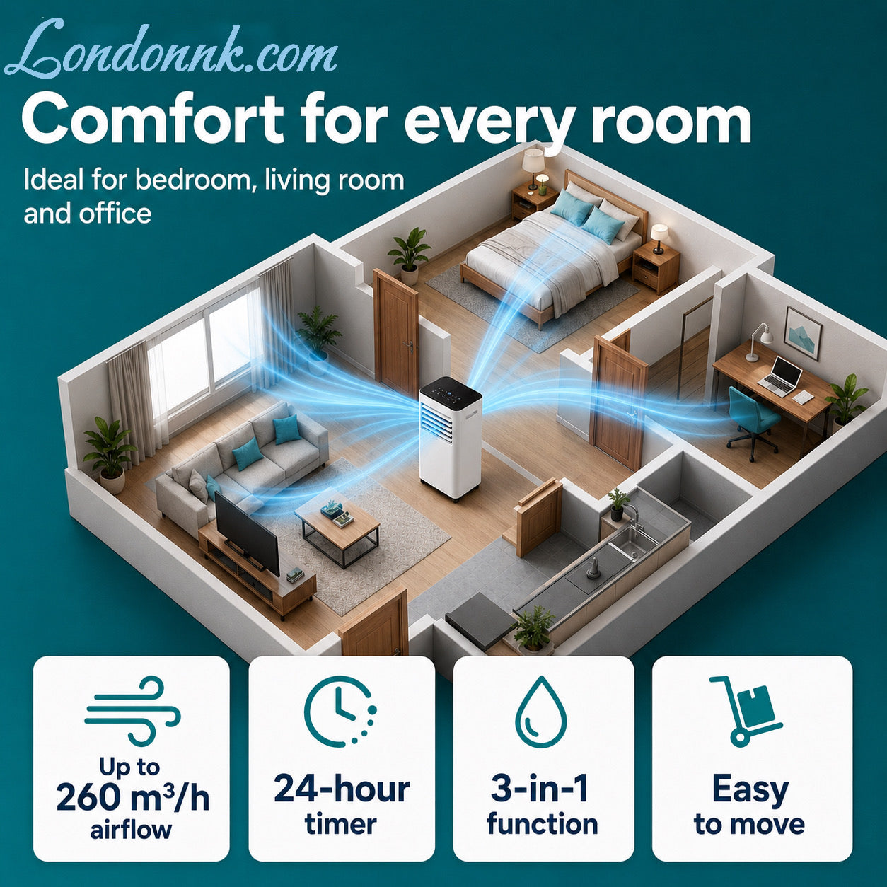🌬️Portable 3-in-1 Quiet Fan Air Conditioner✅Factory Direct Sales⌛Limited Quantity💥Best Price