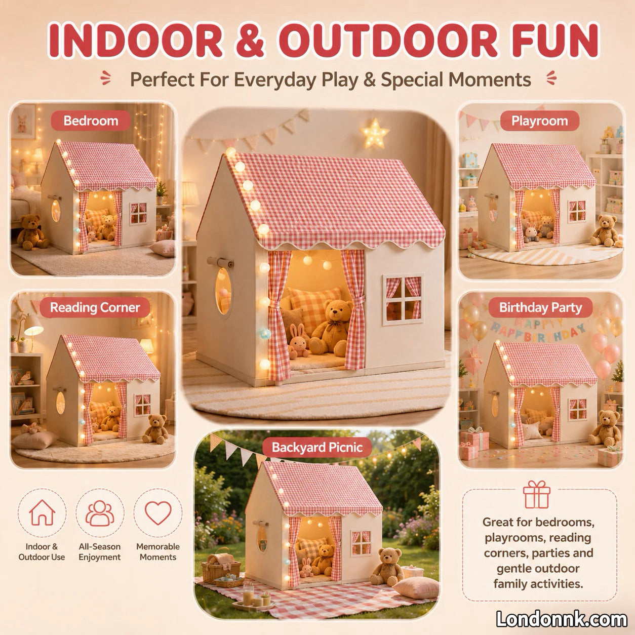 🏰 64% OFF NOW! ⏰ Children's Play Tent Castle – Spacious & easy to set up – Breathable fabric, perfect for indoor or outdoor fun – encourages imaginative play ✨🧸
