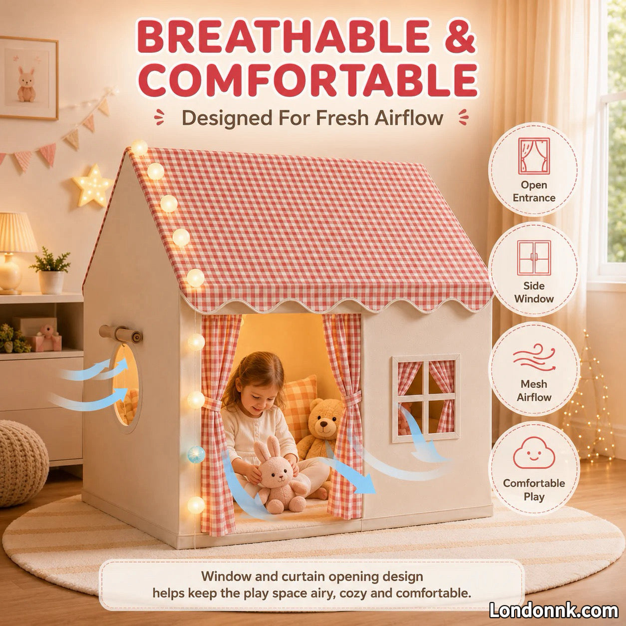 🏰 64% OFF NOW! ⏰ Children's Play Tent Castle – Spacious & easy to set up – Breathable fabric, perfect for indoor or outdoor fun – encourages imaginative play ✨🧸