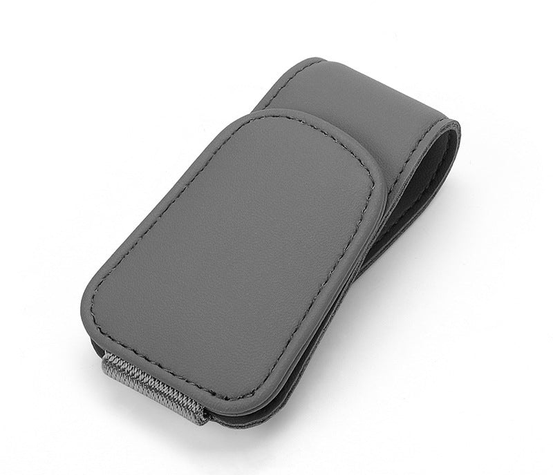 🕶️Magnetic Leather Sunglasses Holder🕶️ – Sun Visor Clip with Multi-Function Storage – Ideal for Glasses, Pens & Cards ⚡