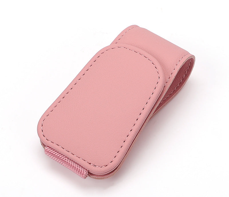 🕶️Magnetic Leather Sunglasses Holder🕶️ – Sun Visor Clip with Multi-Function Storage – Ideal for Glasses, Pens & Cards ⚡
