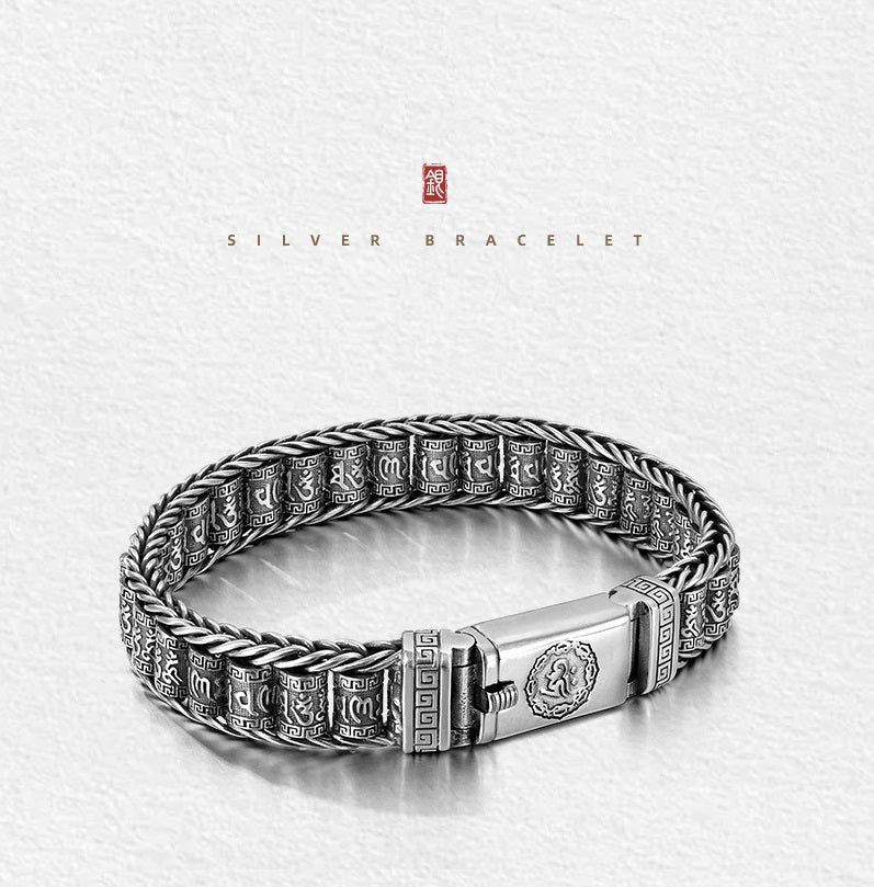 🙏 Lucky Prayer & Protection | Tibetan Wheel Bracelet in 925 Silver | Daily Wear Charm 🔮【60% OFF】