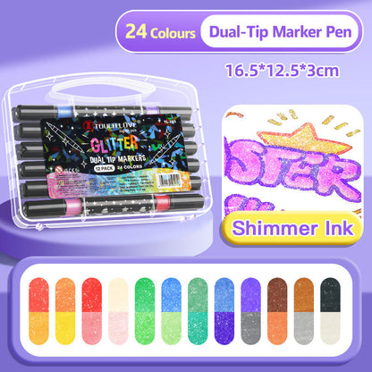 🎅Christmas Gift Idea 50% Off✨🌈Dual-Tip Glitter Marker Pen