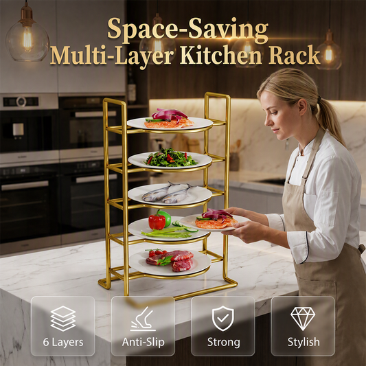 Space-Saving Multi-Tier Kitchen Rack