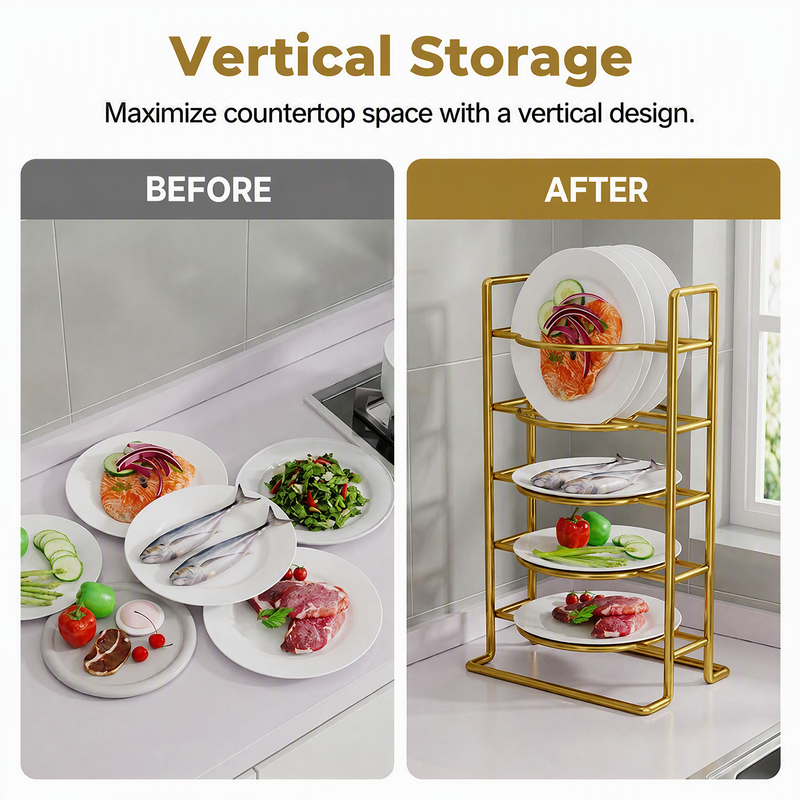 Space-Saving Multi-Tier Kitchen Rack