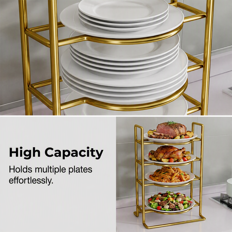 Space-Saving Multi-Tier Kitchen Rack