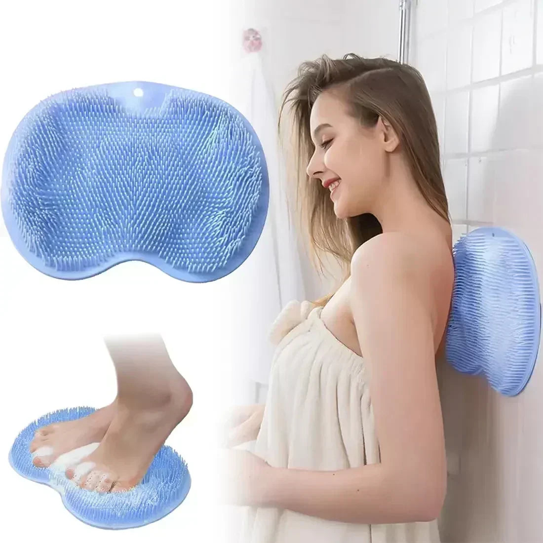 🚿 Shower Foot & Back Scrubber with Massage Pad – Dual-sided, non-slip & easy to use – Deep clean & refresh in every shower ✨