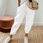 👖Casual Cotton and Linen Pants for Women – Breathable, High-Waisted & Ankle-Length Elegance🤍
