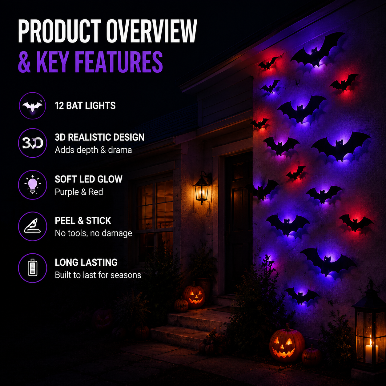 🎃FLASH SALE🎃 3D Bat Decor Stickers Set – 48–128PCS, Reusable, Easy Apply & Remove – Spooky Halloween Vibes! 🦇✨