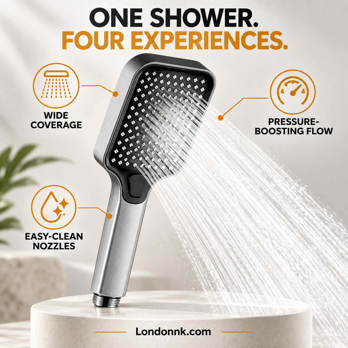 🚿 High-Boost Shower Head – Powerful Water Flow & Spa-Like Comfort ✨